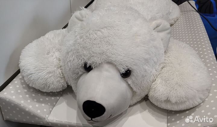 Большой белый плюшевый медведь / мягкая игрушка