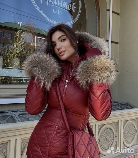 Комбинезон для девушек с мехом бордо