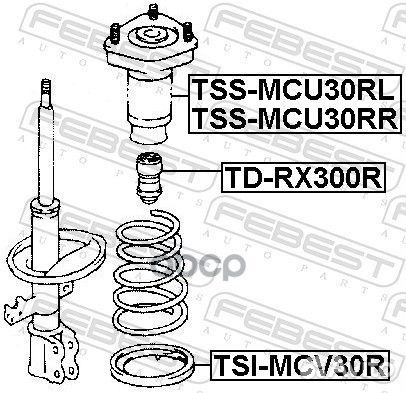 TSS-MCU30RR febest опора заднего амортизатора П