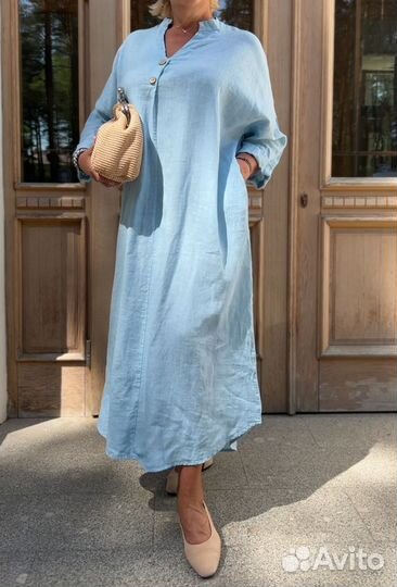 Платье женское лен Италия. Большие размеры