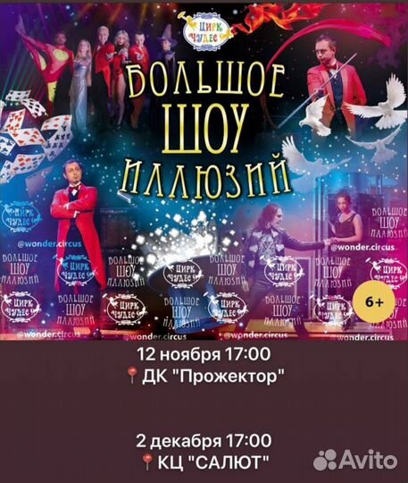 Билеты в цирк чудес со скидкой