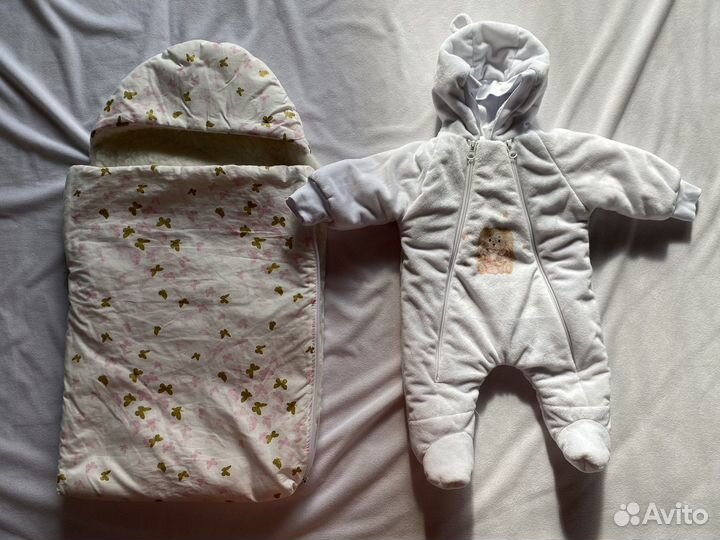 Конверт, комбинезон, одеяло, шапочка на выписку