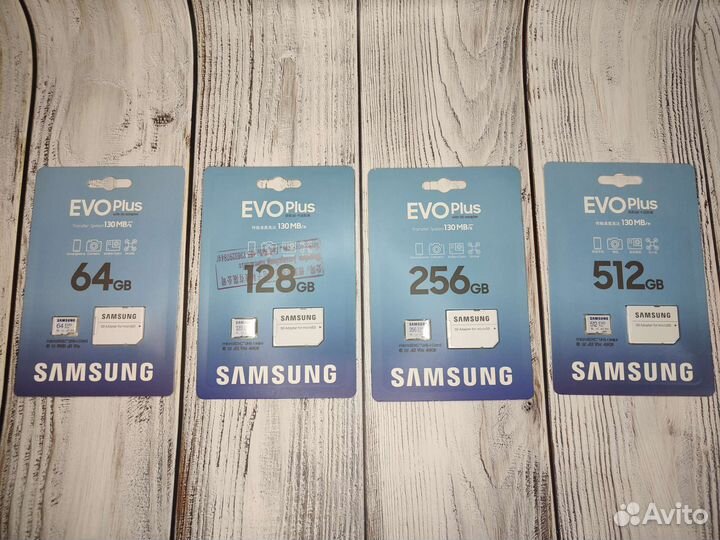 Новые Samsung Evo Plus 64-512Гб micro sd