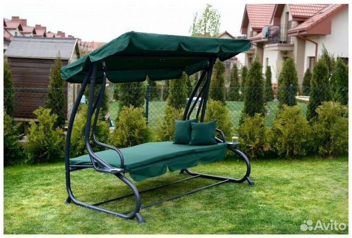 Новые- Качели садовые 4-х местные, раскладные