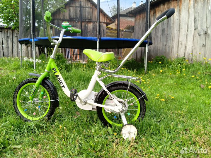 Детский велосипед с родительской ручкой