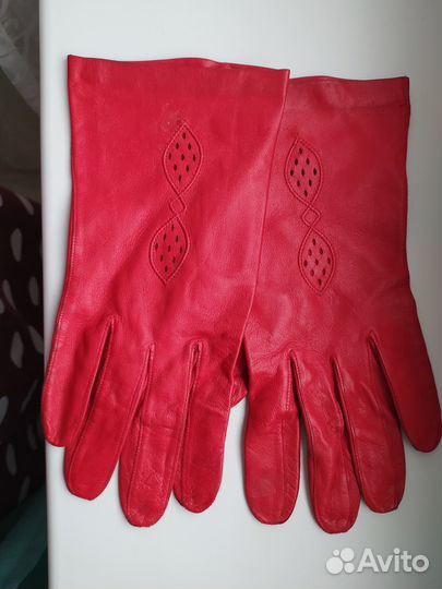 Перчатки женские кожаные