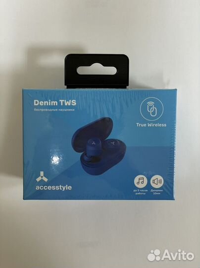 Беспроводные наушники Accesstyle Denim TWS, blue