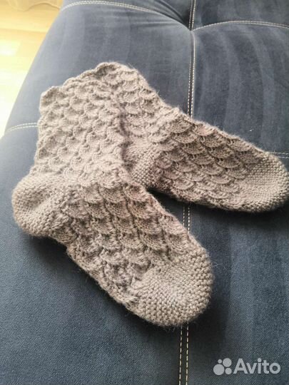 Носки шерстяные вязаные ручной работы