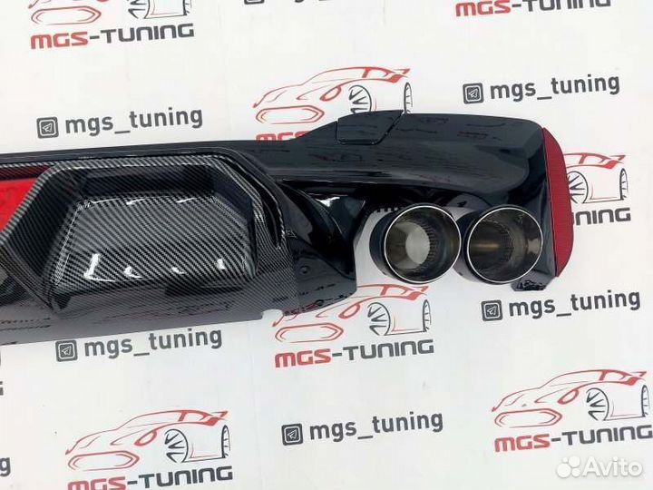 Диффузор G30 M5 CS под карбон LED стоп + Akrapovic