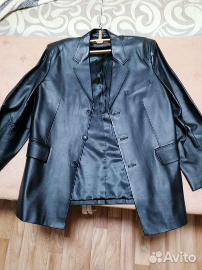 Кожаный пиджак мужской
