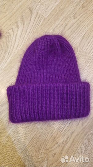 Шапка и варежки из пуха норки