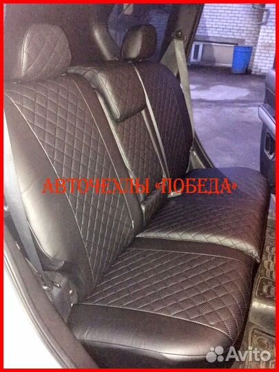 Чехлы Nissan X-Trail T31 из экокожи чёрные Ромб