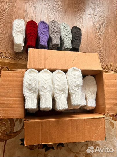 Варежки вязаные ручной работы, продажа от 50шт