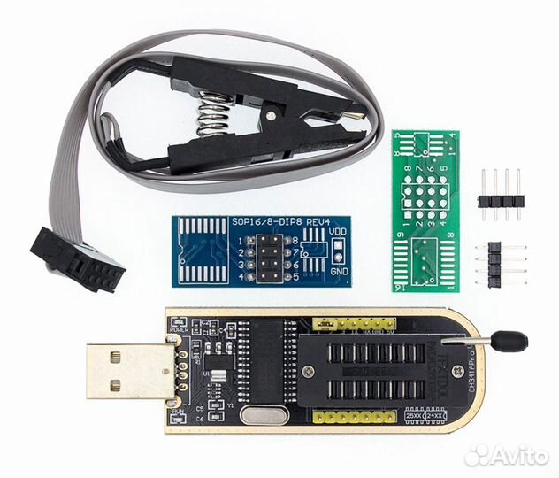 Программатор ch341a + прищепка