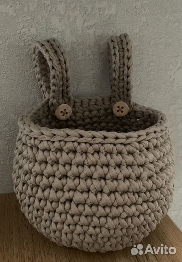 Корзина на кроватку из трикотажной пряжи