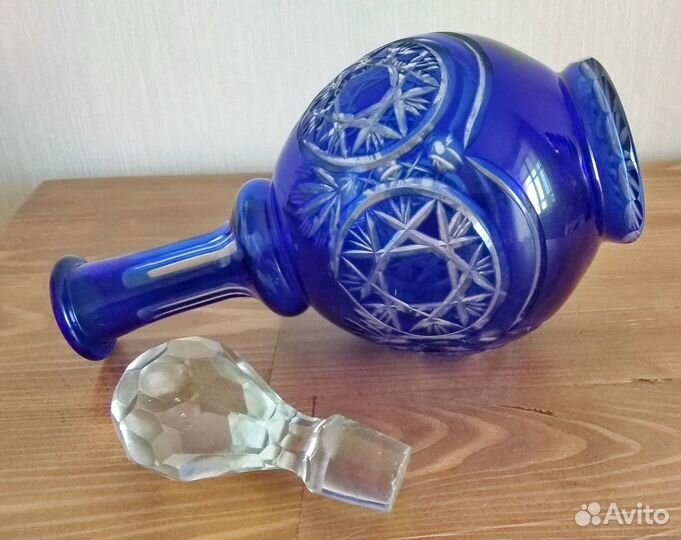Графин штоф редкий синий кобальт Германия 50-е г