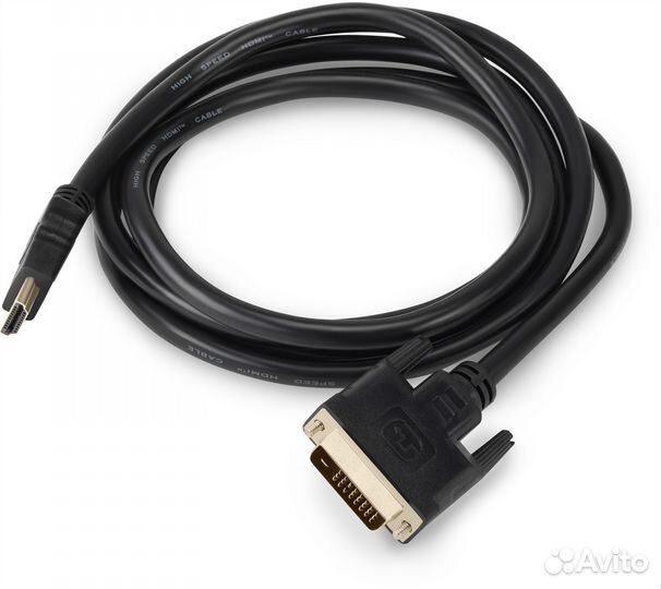 Кабель hdmi (m) DVI-D (m) 2м черный