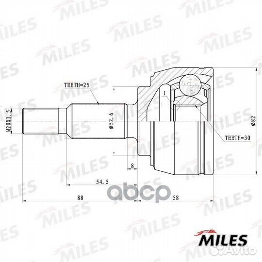 Шрус renault scenic 1.5D 03- нар. ga20404 Miles