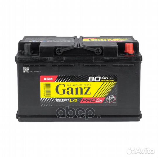 Аккумулятор ganz PRO-Line AGM 80 А/ч обратный R+