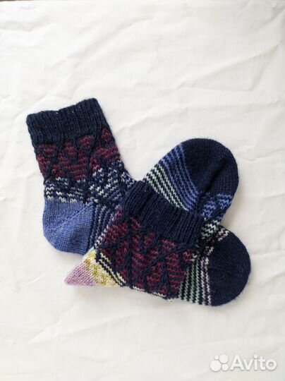 Носки шерстяные вязаные