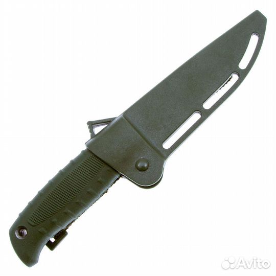 1192 Нож разделочный Финский черный, рукоять эласт