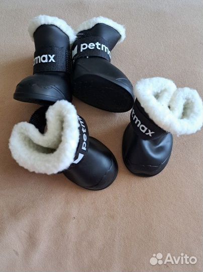 Новая обувь для собак Ботинки на липучках с мехом