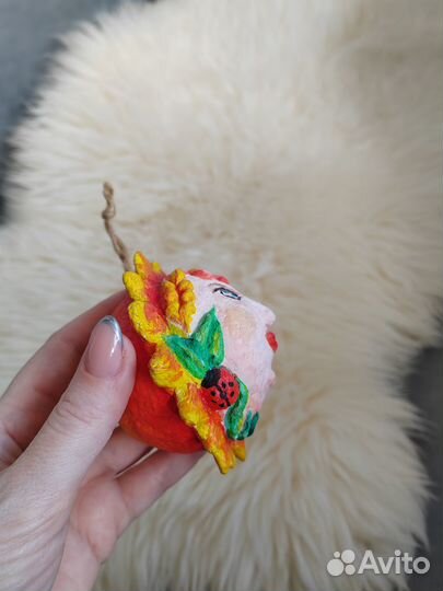 Интерьерная расписная игрушка Солнышко