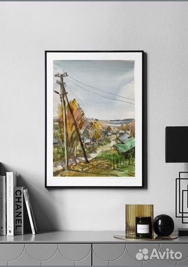 Картина акварель пейзаж