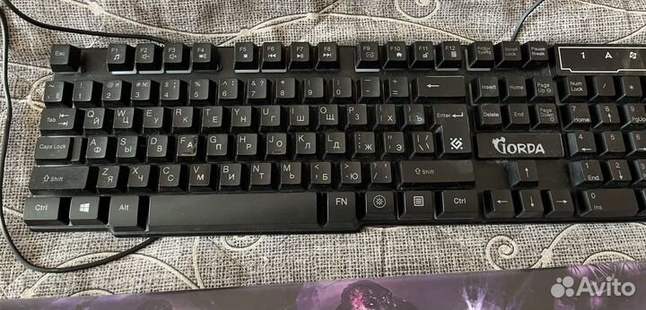 Клавиатура проводная, defender с подсветкой