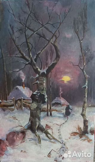 Холст масло-старинные картины