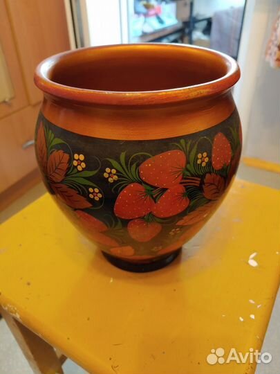 Плошка - большая, деревянная, декоративная