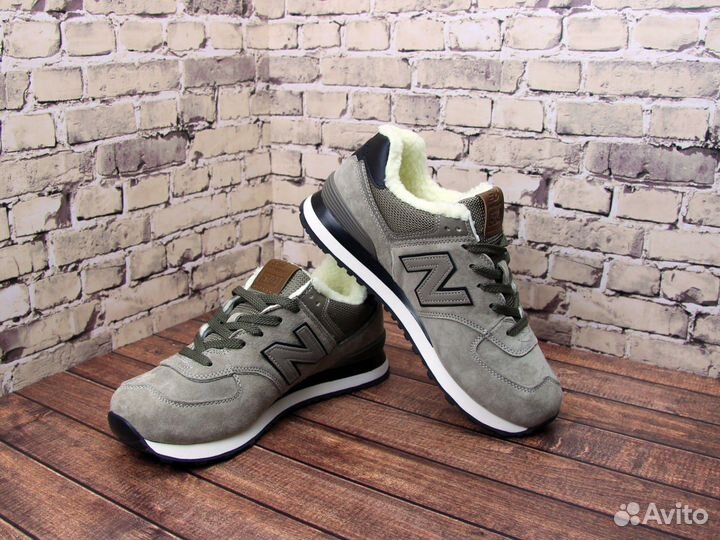 New Balance 574 зимние бежевые с мехом 41-46