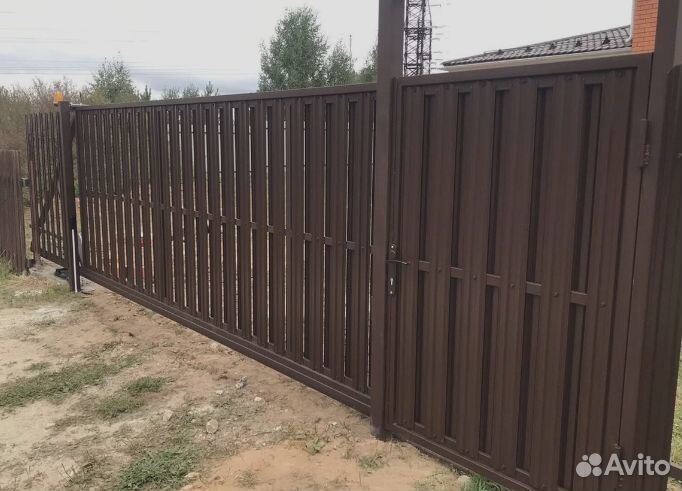 Откатные ворота для дачи 6м