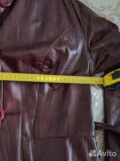 Кожаный плащ женский 48 50