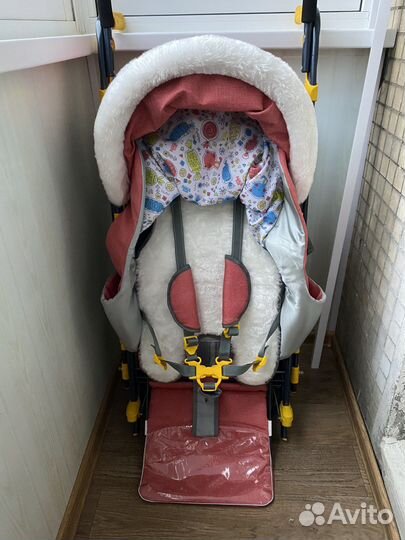 Санки коляска на колесах Ника