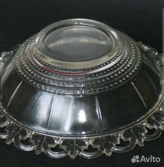 Ваза салатник фруктовница, старое стекло