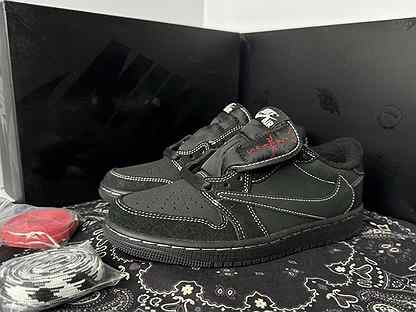Кроссовки Nike Air Jordan 1 low black phantom
