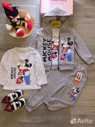 Детский костюм тройка новый,тройка микки маус