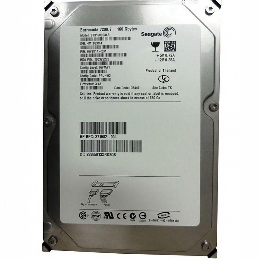 [371582-001] Жесткий Диск Hp 160gb Sata3,5" Hdd 371582-001