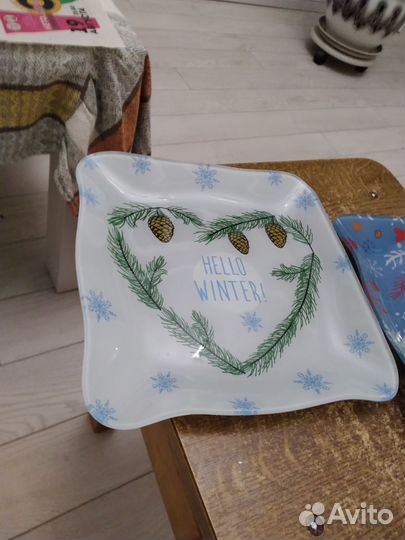 Тарелки новогодние, сервировочные