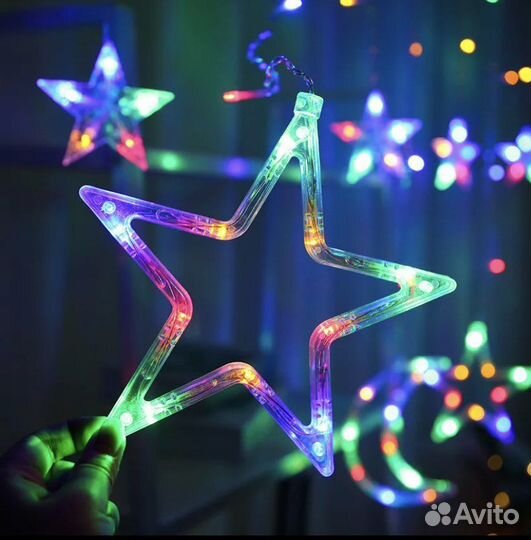 Гирлянда луна и звезды