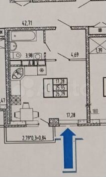 Квартира-студия, 28,7 м², 10/18 эт.