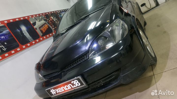 Toyota Platz установка Bi-led линз MTF Гарантия 2г