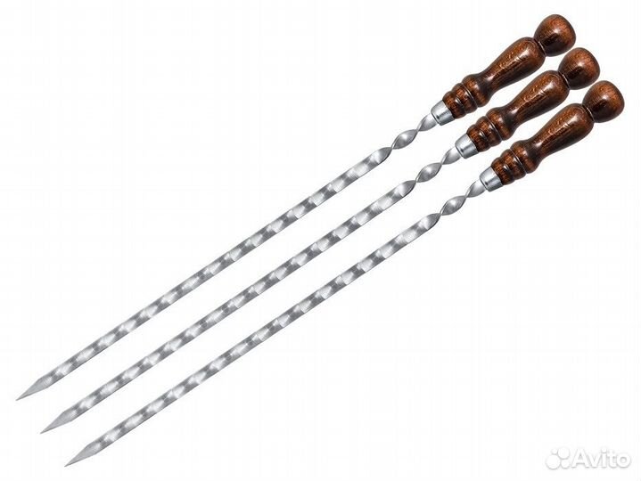 Шампур с деревянной ручкой 12*400*3 мм