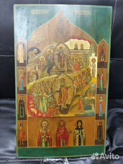 Икона Воскресенье Христово с Сошествие в ад 19 век