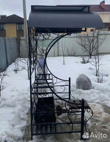 Мангал с печью под казан