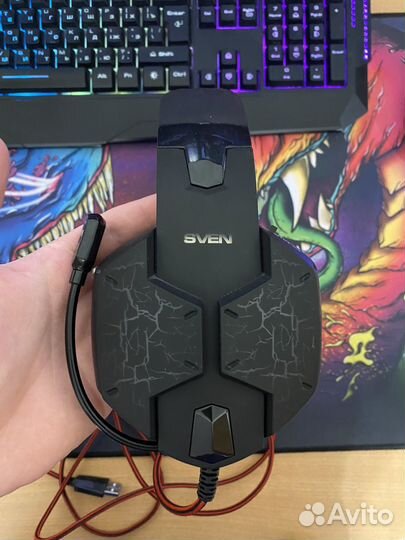 Игровые наушники с микрофоном sven