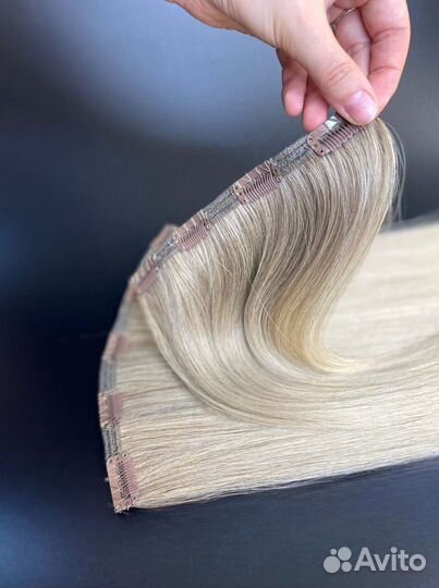 Натуральные волосы на заколках