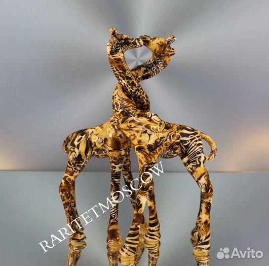 Большая статуэтка пара жираф Collage фарфор шелк