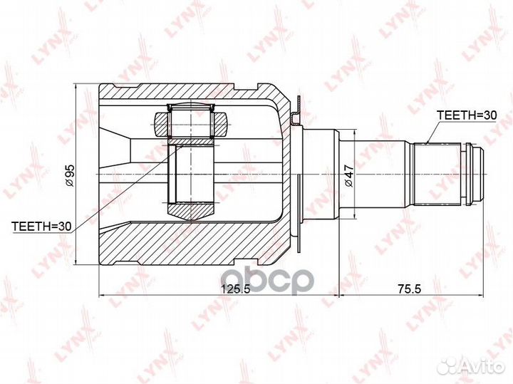 ШРУС внутренний CI-3721 lynxauto